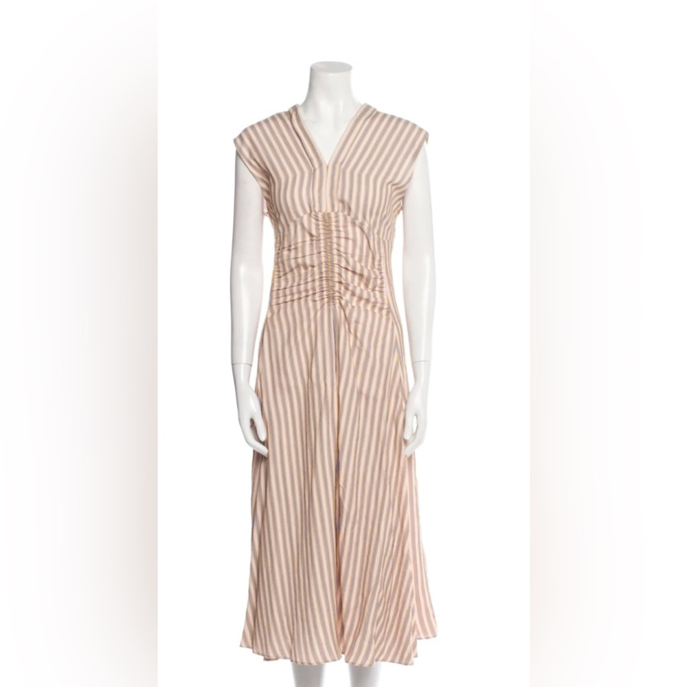 Sandro Beige Striped Maxi Dress